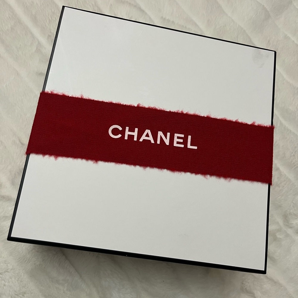 CHANEL gift box with red strap limited edition storage box decor approx 9”